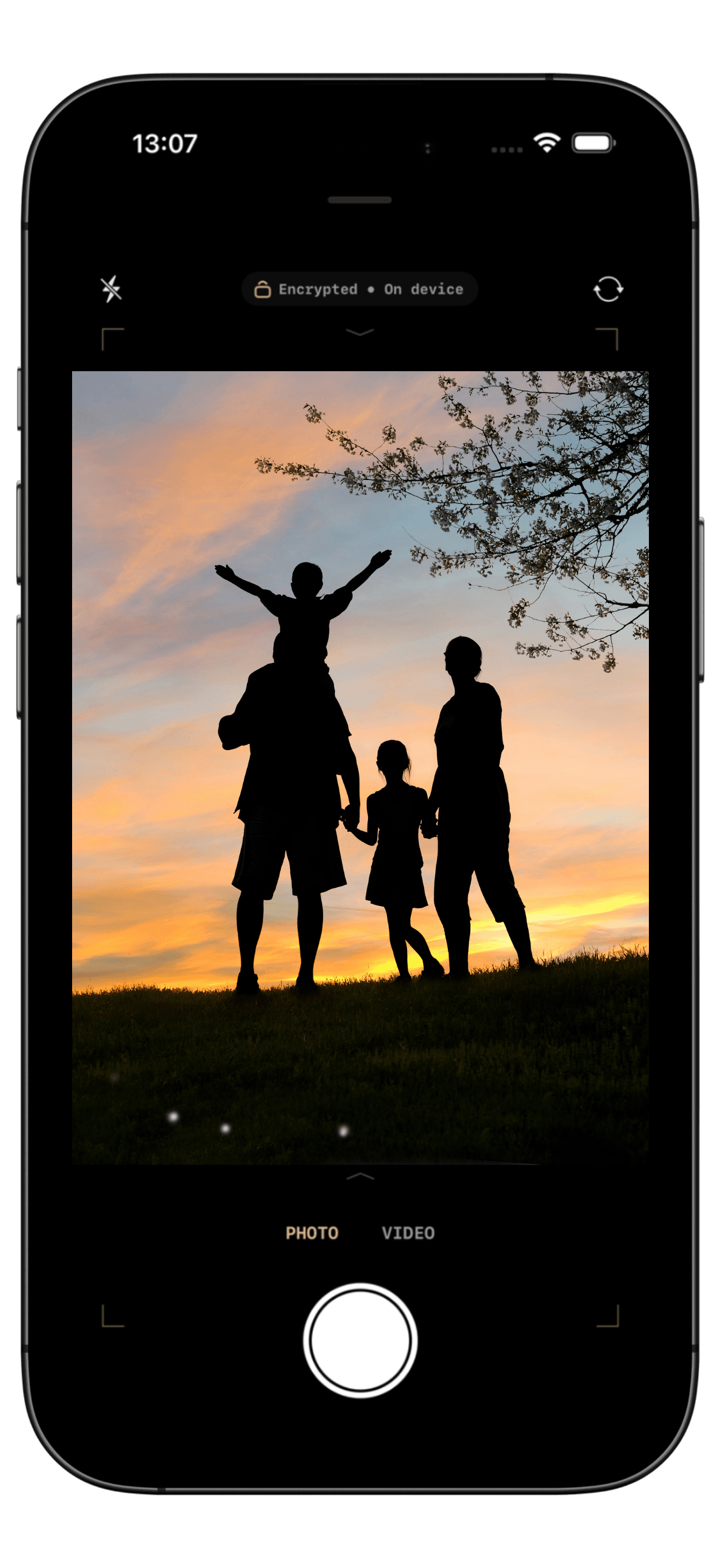 Encrypted before it's saved.